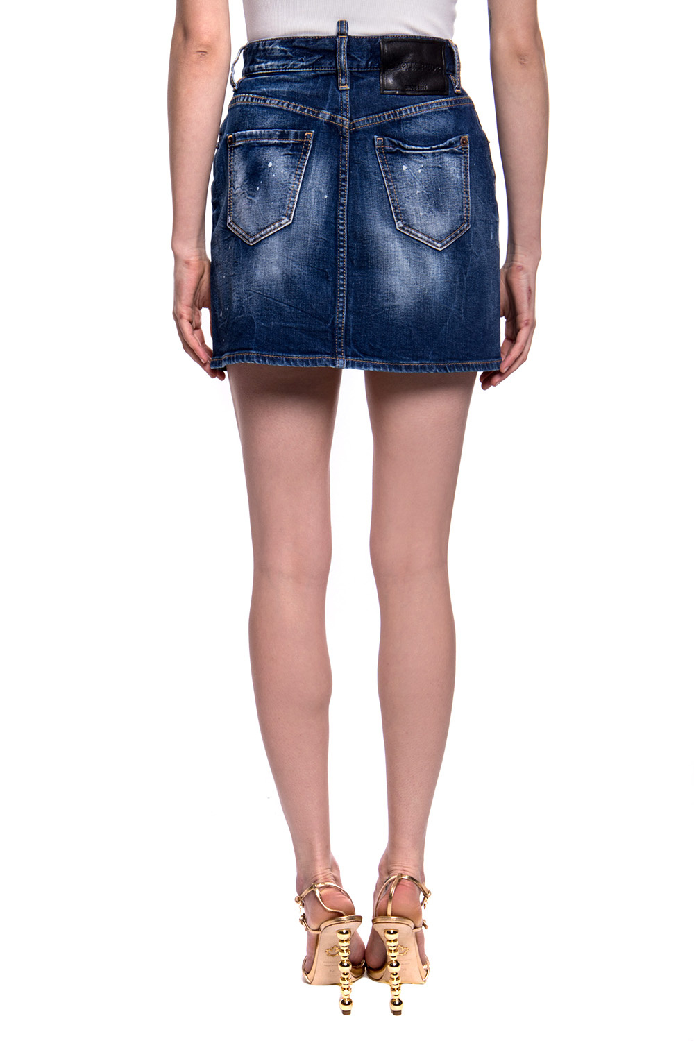 Dsquared2 Denim skirt with logo